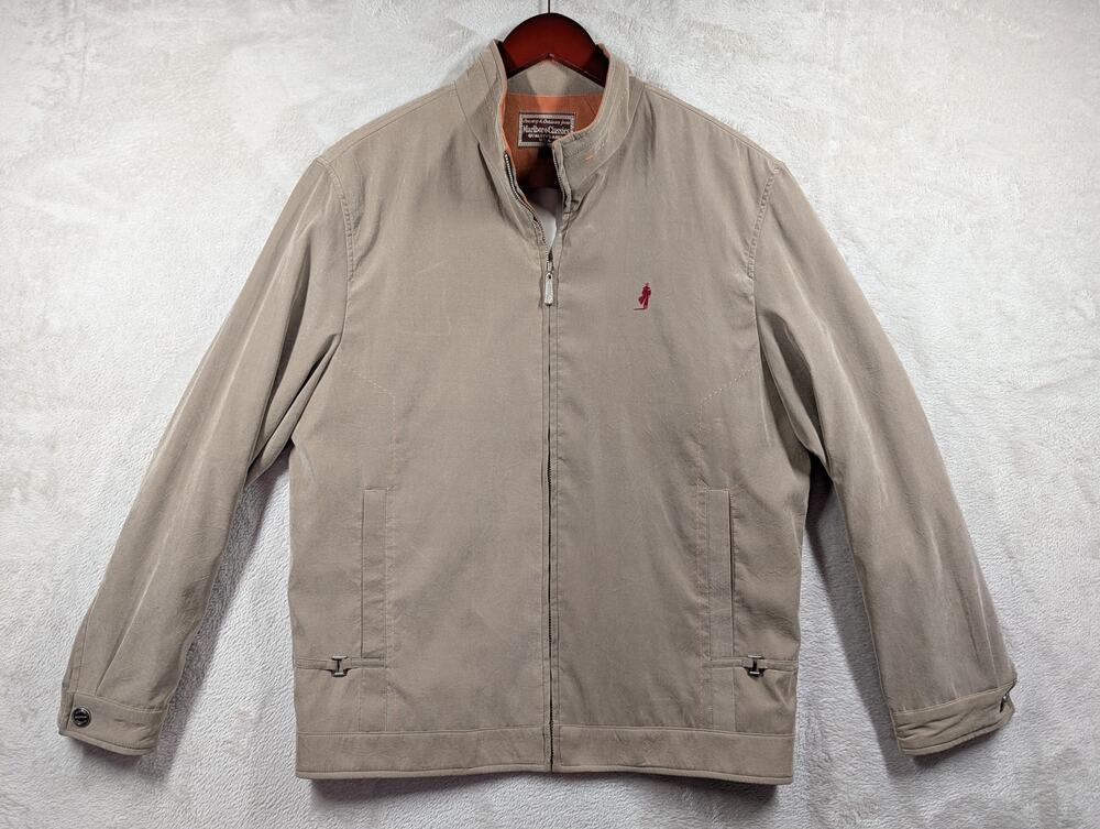VTG Marlboro Classics Country & Outdoors Men's Beige Smooth Leather Jacket LARGE
